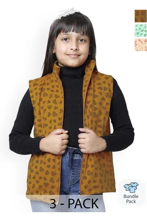 BAESD Girls Pack of 3 Fleece Lightweight Crop Bomber with Patchwork Jacket