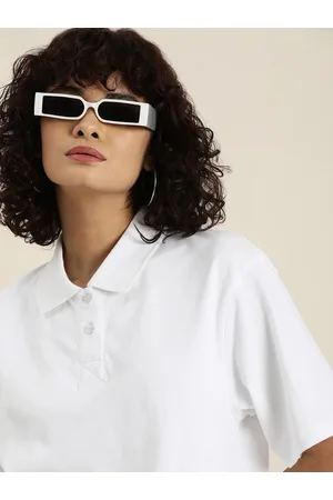 Dillinger Womens Honeycomb Structure Oversized Polo T-shirt