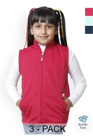 BAESD Girls Pack of 3 Fleece Lightweight Crop Bomber With Patchwork Jacket