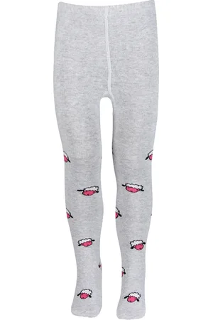 Bonjour Kids Printed Cotton Tights With Attached Stockings