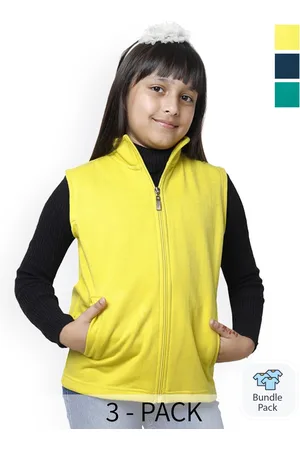 BAESD Girls Pack of 3 Fleece Lightweight Crop Open Front Jacket