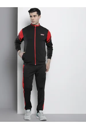 The Indian Garage Co Men Black & Red Sweatshirt with Joggers