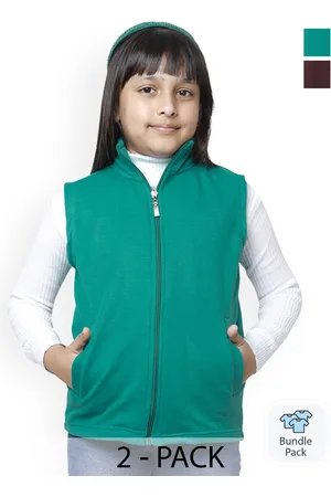 BAESD Girls Pack Of 2 Fleece Lightweight Open Front Jacket