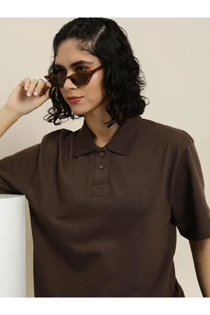 Dillinger Womens Honeycomb Structure Oversized Polo T-shirt