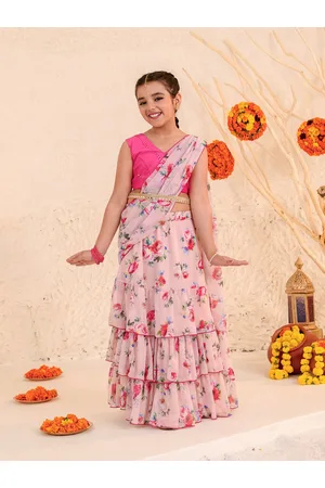pspeaches Girls Printed Ready to Wear Lehenga Choli