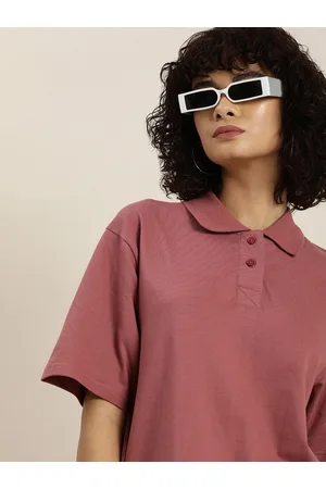 Dillinger Womens Honeycomb Structure Oversized Polo T-shirt