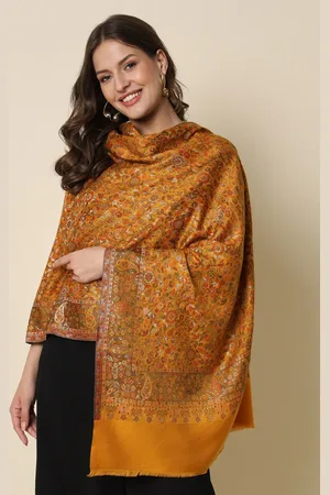 HERE&NOW Floral Zari Work Woven Design Shawl
