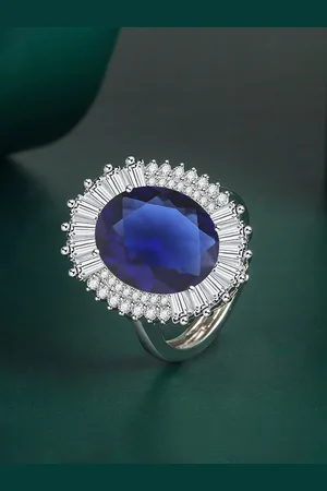 Designs & You Silver-Plated CZ Studded Finger Ring