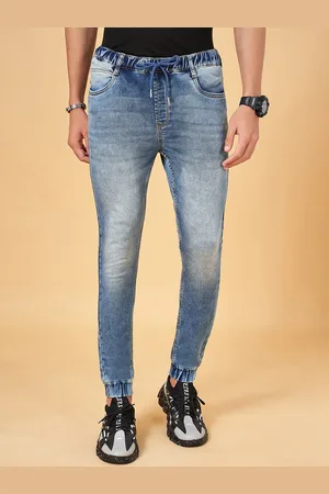Pantaloons Men Whiskers & Chevrons Heavy Fade Stretchable Jogger Jeans