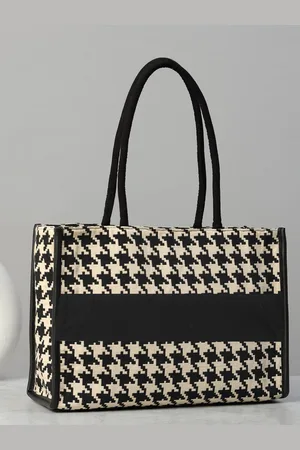 DEEBACO Conversational Printed Shopper Handheld Bag