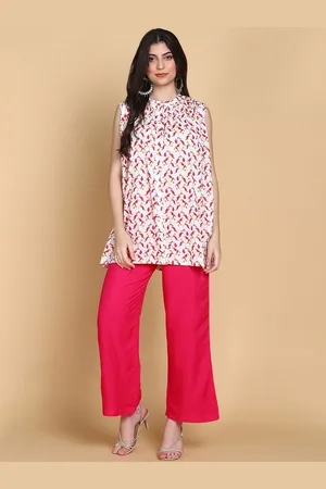 HERE&NOW Floral Printed High Neck Tunic with Trouser
