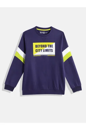 HERE&NOW Boys Typography Printed Pure Cotton Sweatshirt