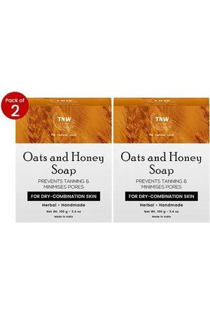 TNW the natural wash Oats & Honey Set Of 2 Handmade Moisturizing Soap For Dry Skin 100g