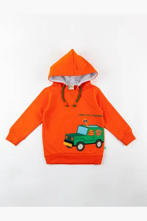 Juscubs Boys Graphic Printed Hooded Cotton Sweatshirt
