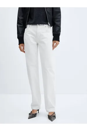 MANGO Women Pure Cotton Straight Fit Jeans