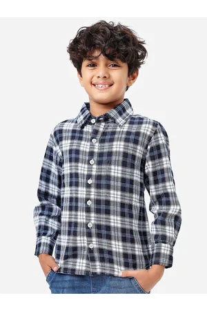 LilPicks Boys Tartan Checked Cotton Casual Shirt