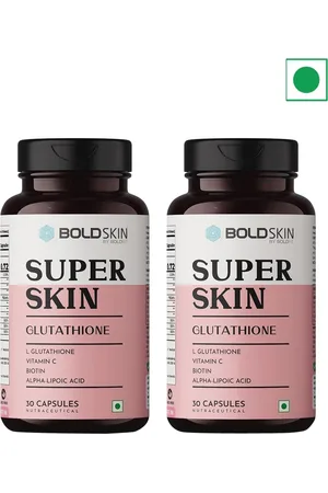 BOLDFIT Set of 2 Super Skin Glutathione Capsules with Vitamin C & E - 30 Capsules Each