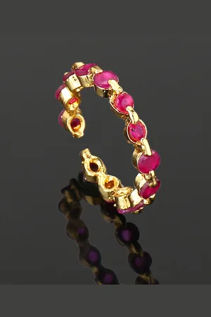 ESTELE Gold Plated CZ-studded Finger Ring