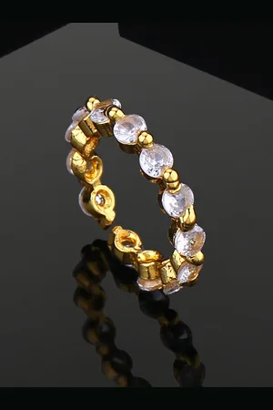 ESTELE Gold-plated CZ-studded Finger Ring