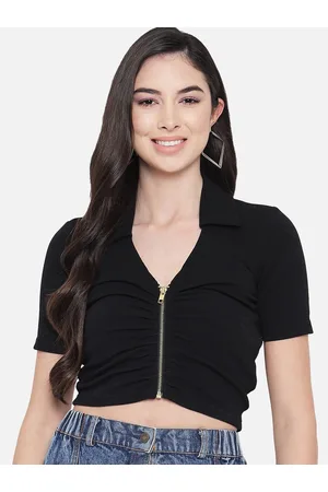 Chemistry Front Zipper Crop Top