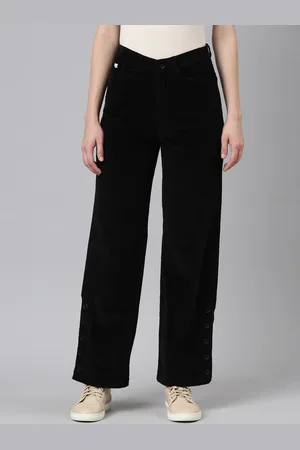 SHOWOFF Women Straight Fit High-Rise Parallel Trousers