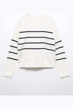 MANGO Girls Striped Drop-Shoulder Sleeves Pullover