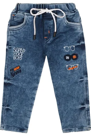 Wish Karo Boys Classic Heavy Fade Printed Clean Look Stretchable Cotton Jeans