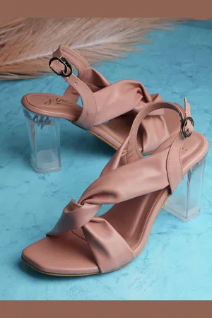 JM Looks Twisted Strap Block Heels