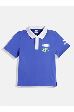 PUMA Boys Solid Polo Collar T-shirt