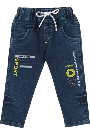 Wish Karo Boys Classic Printed Clean Look Stretchable Cotton Jeans