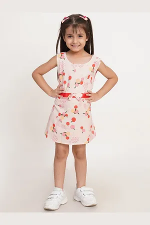 Creative Girls Floral Print A-Line Cotton Dress