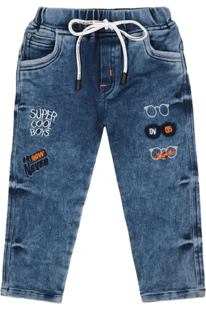 Wish Karo Boys Classic Printed Clean Look Stretchable Cotton Denim Jeans