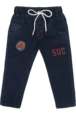 Wish Karo Boys Classic Printed Clean Look Stretchable Cotton Denim Jeans