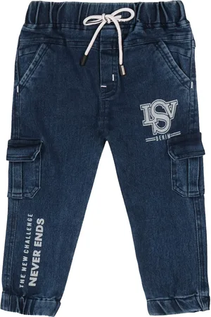 Wish Karo Infant Boys Mid-Rise Classic Fit Clean Look Heavy Fade Printed Jeans