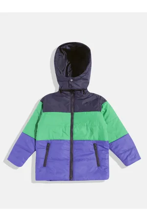 HERE&NOW Boys Colourblocked Hooded Puffer Jacket