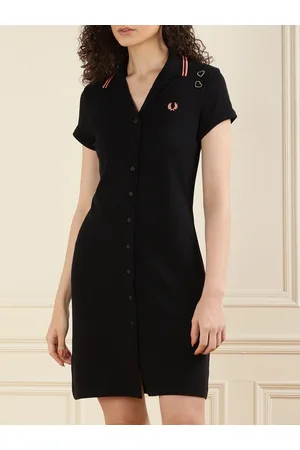 Fred Perry Polo Shirt Dress in Black