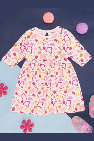 Pantaloons Girls Conversational Printed A-Line Cotton Dress