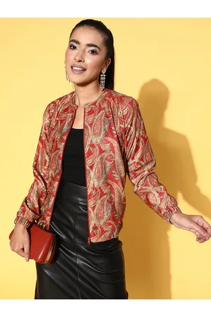 Ishin Paisley Printed Mandarin Collar Lightweight Tailored Jacket