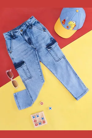 Pantaloons Boys Heavy Fade Clean Look Cargo Jeans