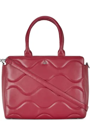 Benetton Detachable Sling Strap PU Structured Handheld Bag with Quilted
