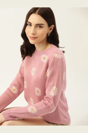 DressBerry Acrylic Floral Pattern Pullover
