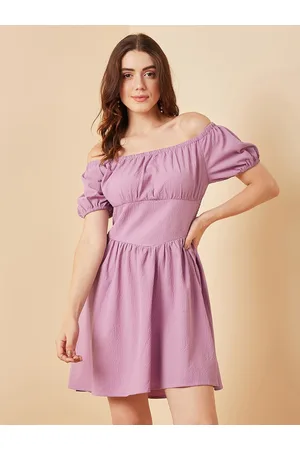 marie claire Off-Shoulder Puff Sleeve Fit & Flare Dress