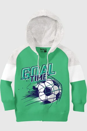 BONKIDS Boys Graphic Printed Hooded Cotton Pullover