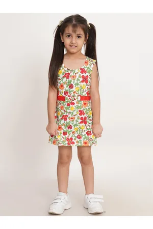 Creative Girls Floral Printed Bow A-Line Dress