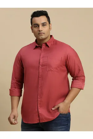 Sztori Plus Size Classic Spread Collar Long Sleeve Pocket Cotton Casual Shirt