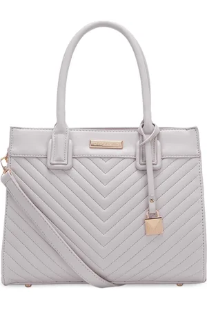 Giordano Geometric Self Design Structured Quilted Satchel Bag