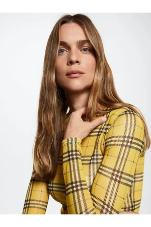 MANGO Women Checked Sustainable T-shirt