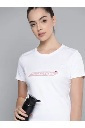 Slazenger Women White Brand Logo Print T-shirt