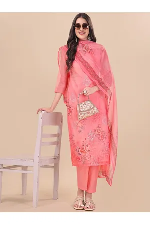 Hot Pink Rayon Ikat Printed Designer Long Kurti with Border | IKAT-3011 |  Cilory.com