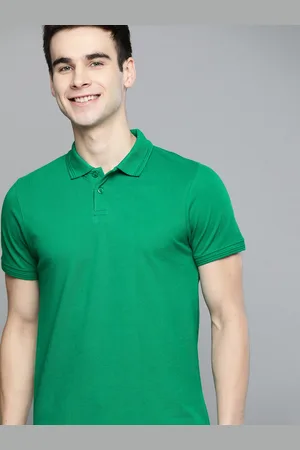 Mast & Harbour Men Green Polo Collar Handcrafted T-shirt